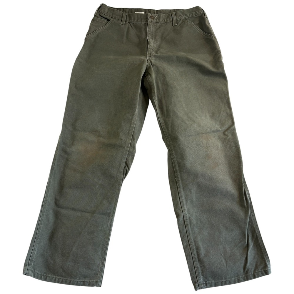 Carhartt Original‎ Dungaree Fit Carpenter Pants Mens 36x32 (35x29.5) Olive Green